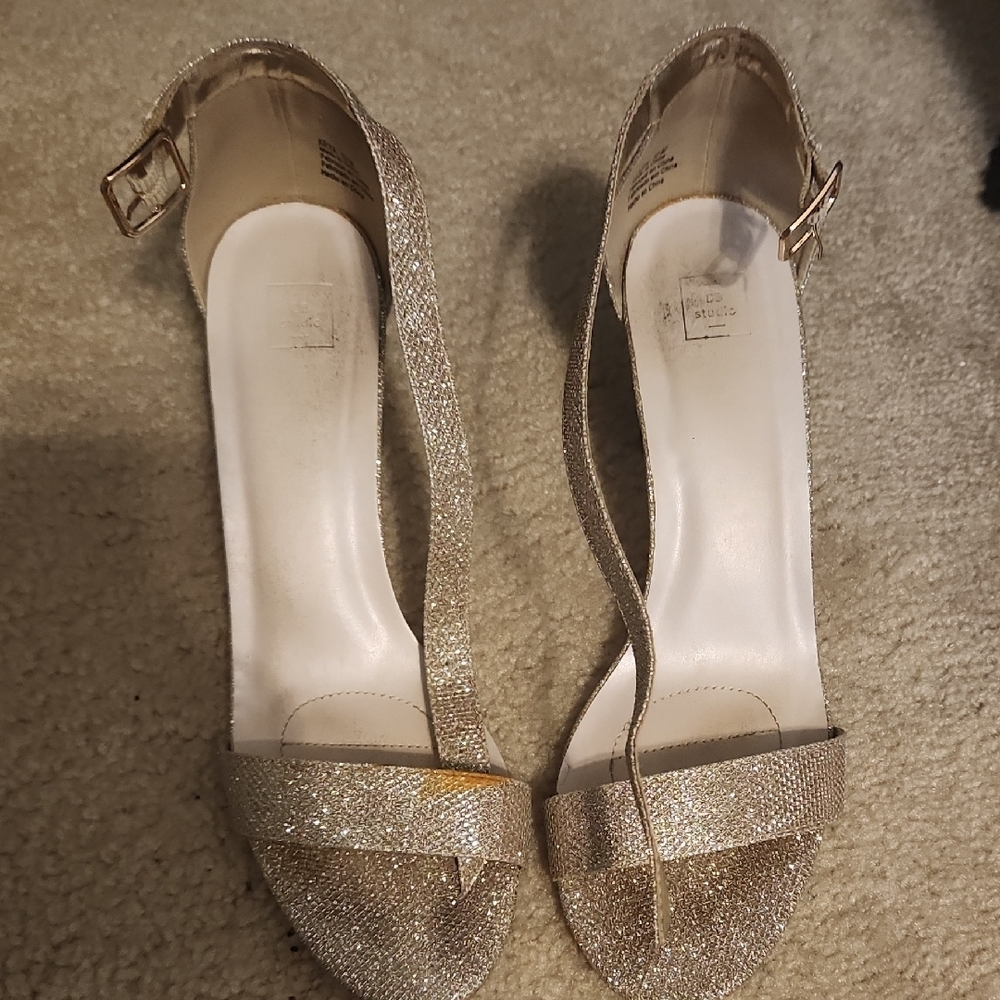 David's Bridal Gold Glamorous Heels